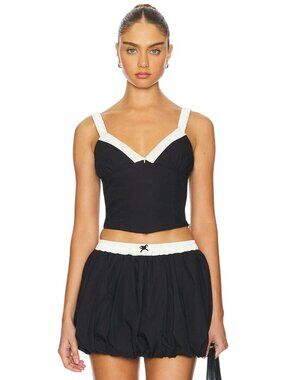 NIA Serafina Sleeveless Top in Black Small Womens Tank